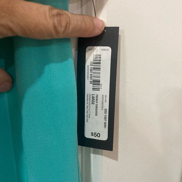 Worthington teal women sleeveless dress size large - Picture 4 of 7